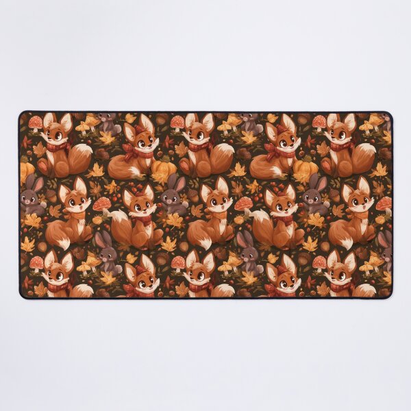 Item preview, Cute Autumn Fox Bunny Fall Woodland Pattern designed and sold by NicolasGlowArt.