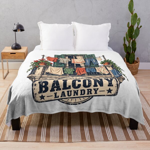 Item preview, Balcony Laundry Distressed Balkan Household Humor designed and sold by OfficialBalkan.