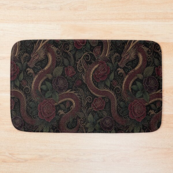 Item preview, Gothic Red Dragon and Dark Roses Pattern designed and sold by creativerooney.