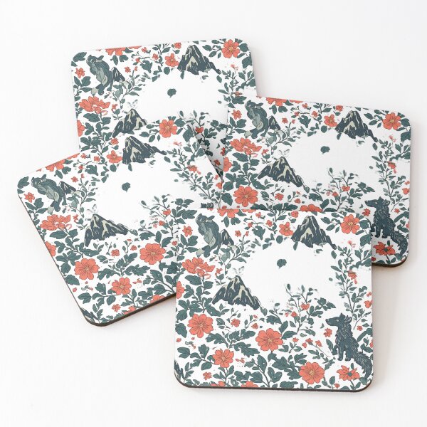 Item preview, Mystical Wolf and Mountain Floral Wilderness designed and sold by Shivamartwark.