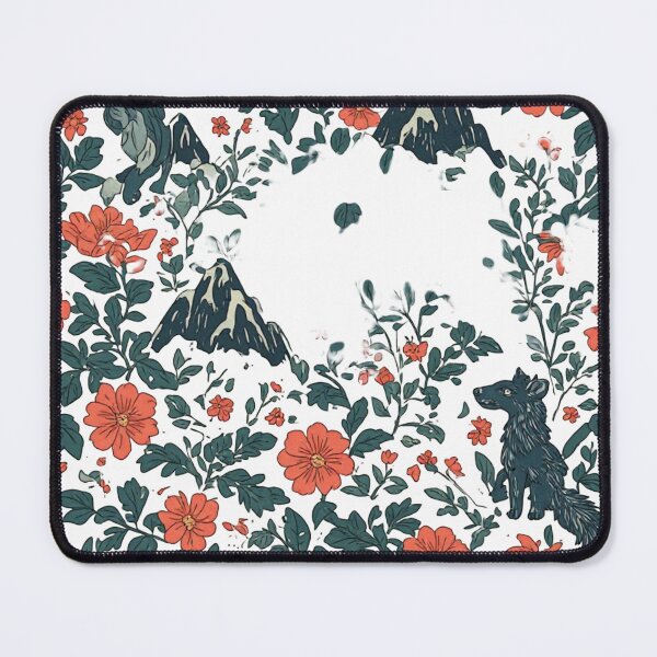 Item preview, Mystical Wolf and Mountain Floral Wilderness designed and sold by Shivamartwark.