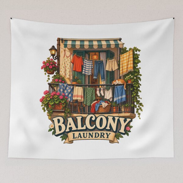 Item preview, Balcony Laundry Nostalgic Balkan Household Humor designed and sold by OfficialBalkan.
