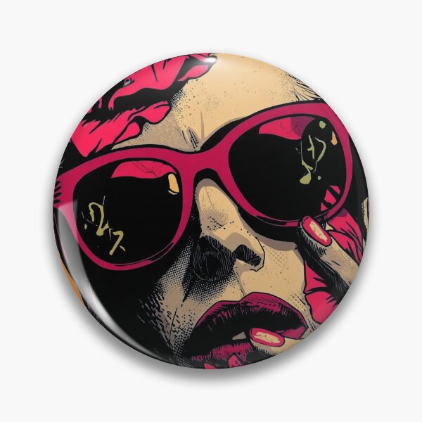 Item preview, Retro Cat-Eye Blossom: Vintage Pop Art Portrait designed and sold by  Mythical Entanglement.