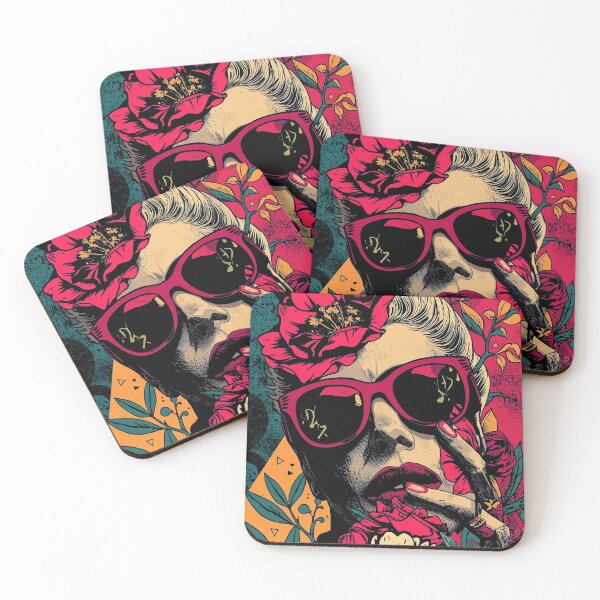 Item preview, Retro Cat-Eye Blossom: Vintage Pop Art Portrait designed and sold by  Mythical Entanglement.