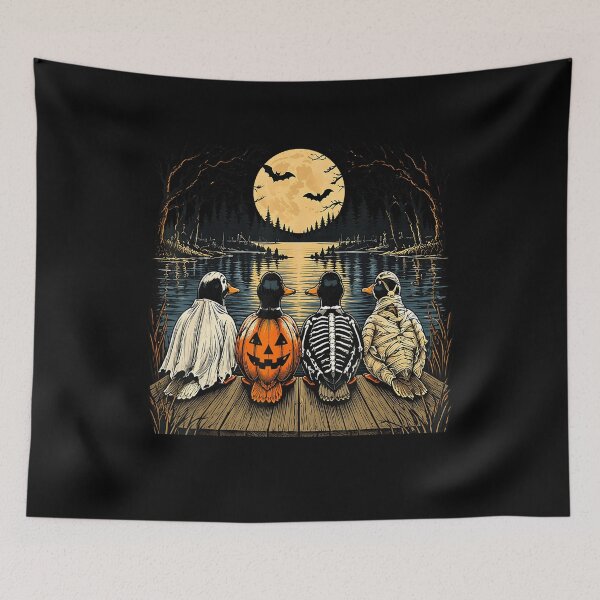Item preview, Halloween Ducks Watching the Full Moon designed and sold by VioletNance.