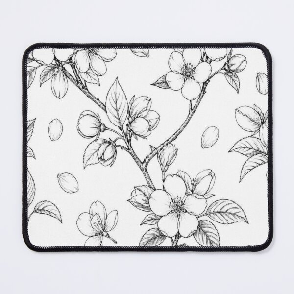 Item preview, Black and White Cherry Blossom Line Art designed and sold by creativerooney.