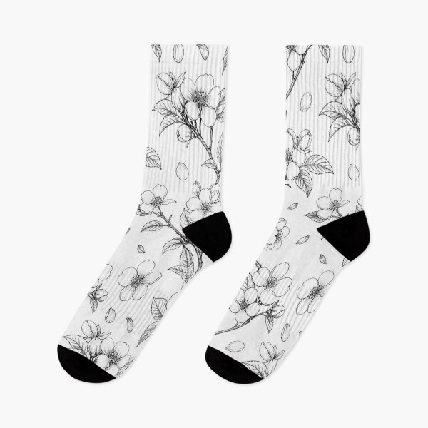 Item preview, Black and White Cherry Blossom Line Art designed and sold by creativerooney.