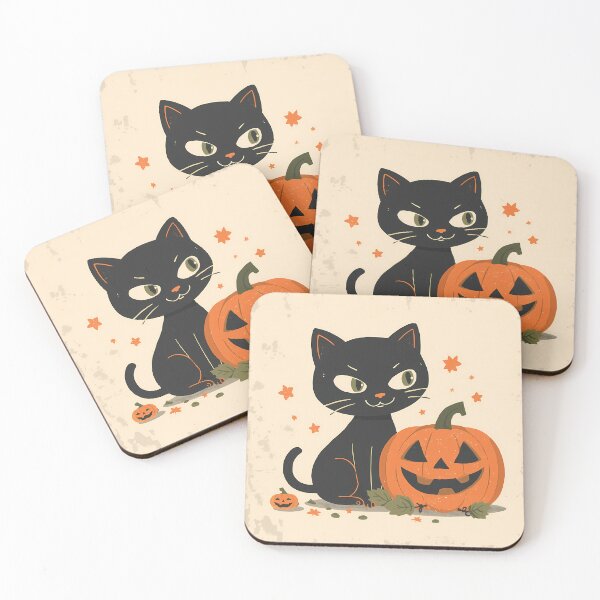 Item preview, Cute Vintage Halloween Black Cat and Jack o Lantern Autumn Spooky Season Gift Classic T-Shirt designed and sold by Lu7u.