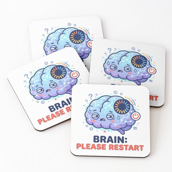 Item preview, Brain Please Restart Funny Tech Overthinking Humor Design designed and sold by meghnad.