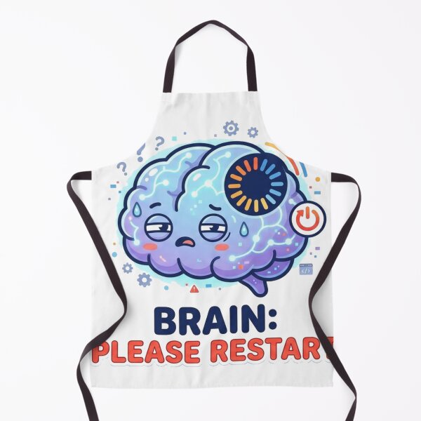 Item preview, Brain Please Restart Funny Tech Overthinking Humor Design designed and sold by meghnad.