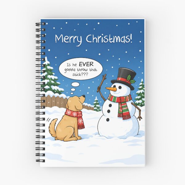 Item preview, Funny Christmas Card with Dog & Snowman | Humorous Holiday Card designed and sold by Aesthetic-Avenue.