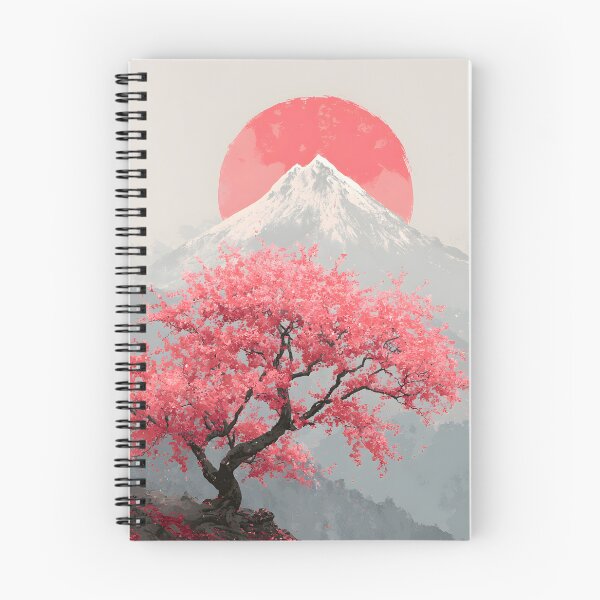 Item preview, Retro mountain with sakura tree designed and sold by Newrealis.