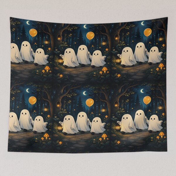 Item preview, Cute Sheet Ghosts Forest Stroll Spooky Art designed and sold by creativerooney.
