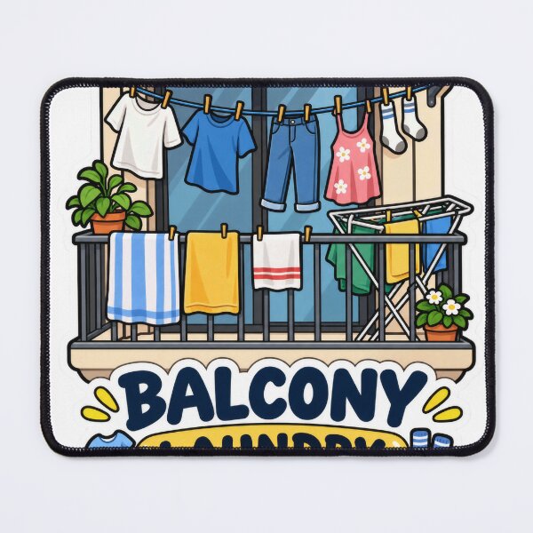 Item preview, Balcony Laundry Outline Balkan Household Humor designed and sold by OfficialBalkan.