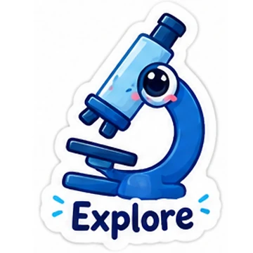Artwork thumbnail, Cute Microscope Explore Science Sticker by LearnFunStore