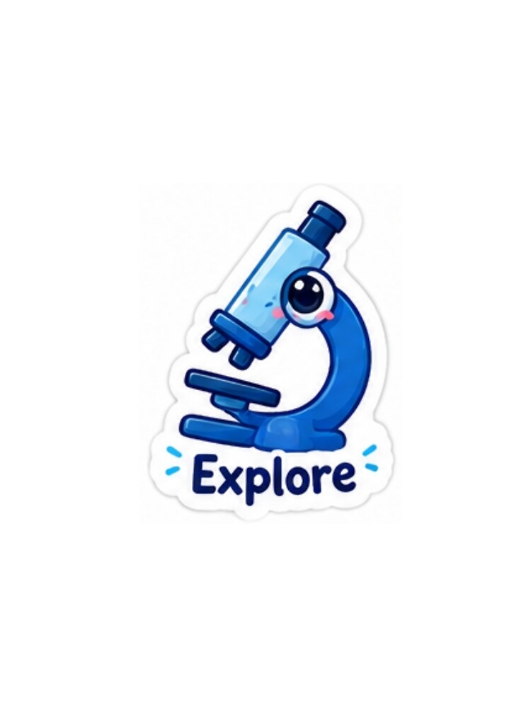 Thumbnail 5 of 5, A-Line Dress, Cute Microscope Explore Science Sticker designed and sold by LearnFunStore.