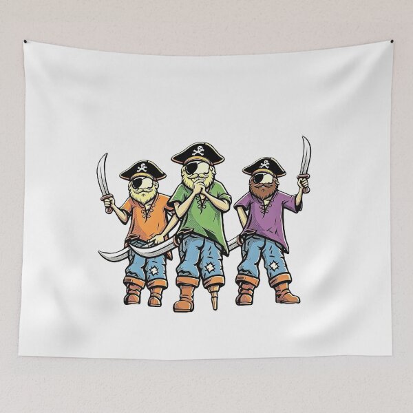 Item preview, Budding buccaneers brandishing big blades blatantly  designed and sold by Glenbobagins.
