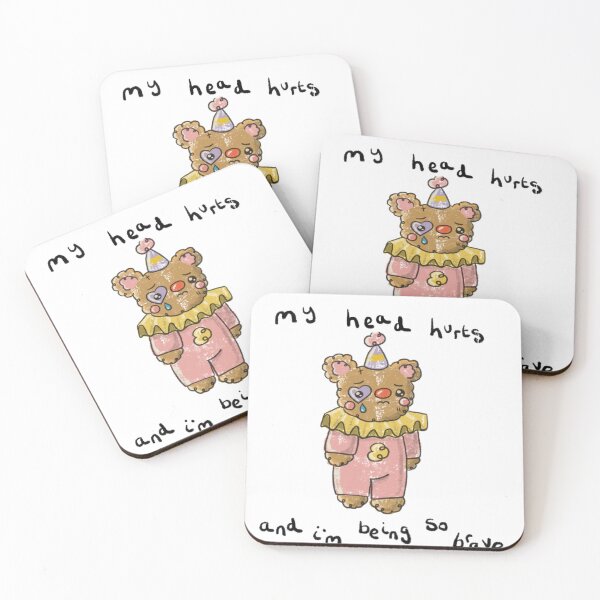 Item preview, My Head Hurts and I'm Being So Brave - Sad Clown Bear designed and sold by Guggies World.