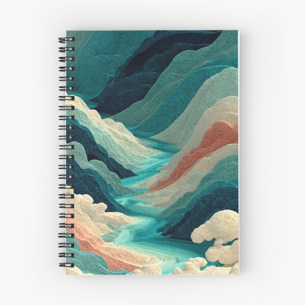 Item preview, Textured Filigree Mountain Landscape With River designed and sold by Aliforall.