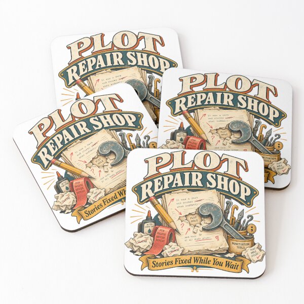 Item preview, Plot Repair Shop – Funny Retro Writer & Author Design designed and sold by Golden Era Studio.