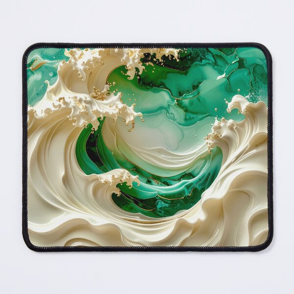 Item preview, Duality of White Ceramic and Jade Ocean designed and sold by Vicky Brago-Mitchell®.