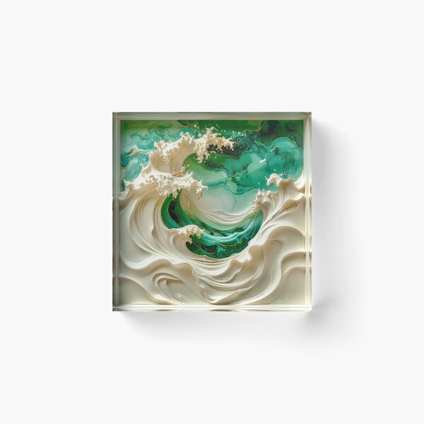 Item preview, Duality of White Ceramic and Jade Ocean designed and sold by Vicky Brago-Mitchell®.