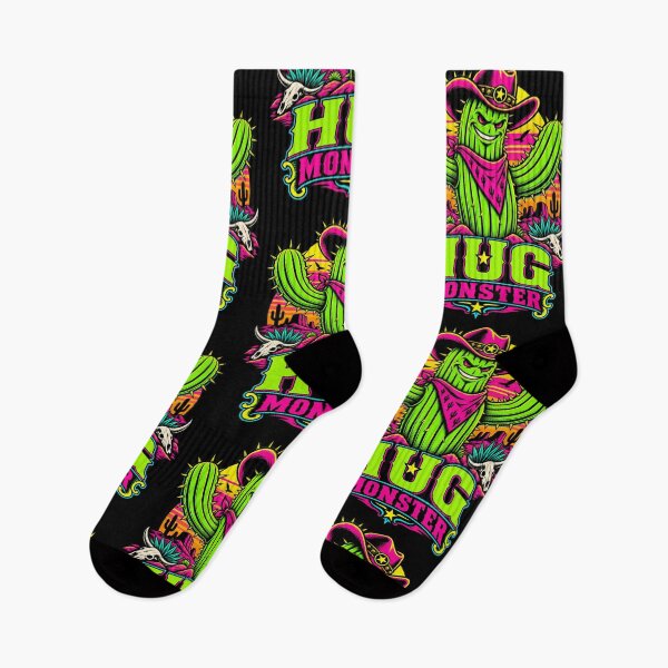 Item preview, Hug Monster Cactus Cowboy – Neon Western Halloween designed and sold by JonelCrafts.
