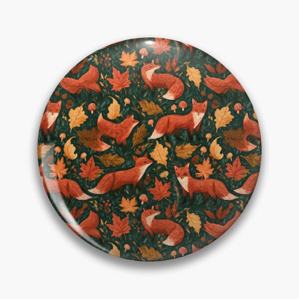 Item preview, Whimsical Fox Autumn Forest Foliage Pattern designed and sold by NicolasGlowArt.