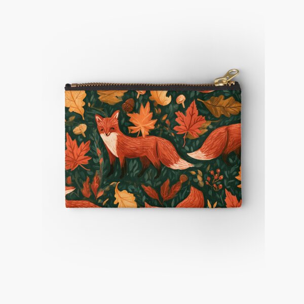 Item preview, Whimsical Fox Autumn Forest Foliage Pattern designed and sold by NicolasGlowArt.