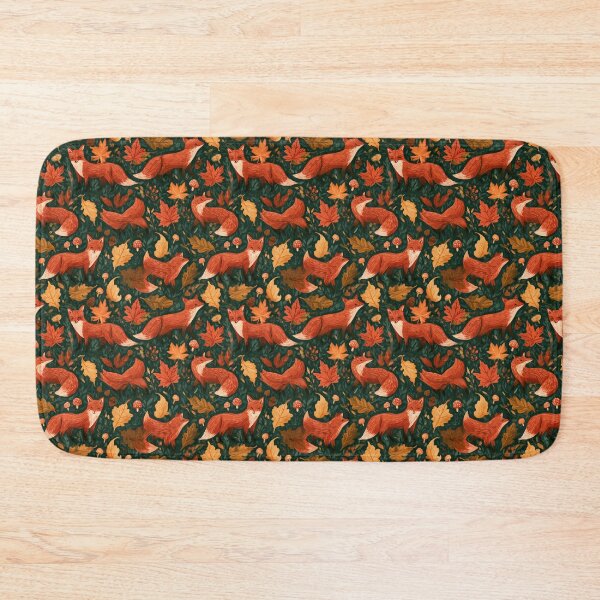 Item preview, Whimsical Fox Autumn Forest Foliage Pattern designed and sold by NicolasGlowArt.