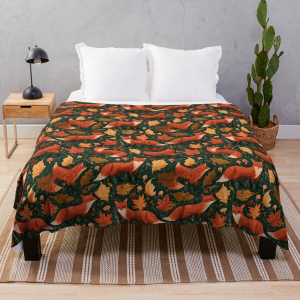 Item preview, Whimsical Fox Autumn Forest Foliage Pattern designed and sold by NicolasGlowArt.