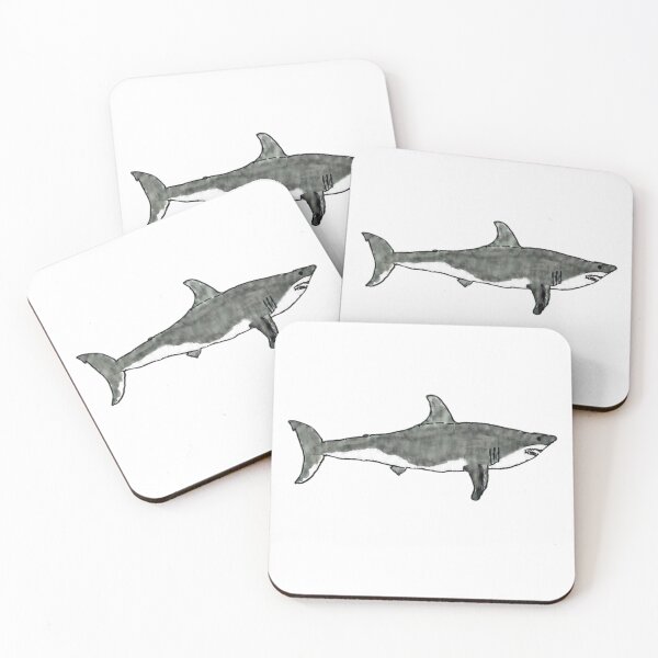 Item preview, Hand Drawn Great White Shark designed and sold by ArtDotRom.
