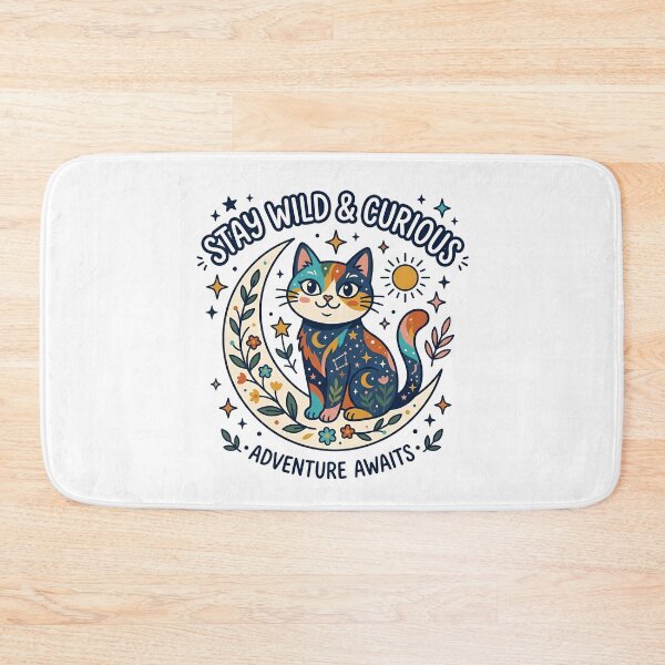 Item preview, STAY WILD AND CURIOUS - CAT - ADVENTURE designed and sold by decimalades.
