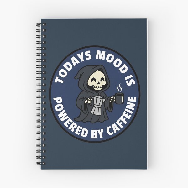 Item preview, Powered By Caffeine Grim Reaper Coffee Retro Badge designed and sold by DripCultureLab.