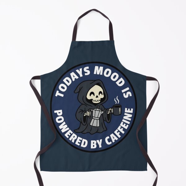 Item preview, Powered By Caffeine Grim Reaper Coffee Retro Badge designed and sold by DripCultureLab.
