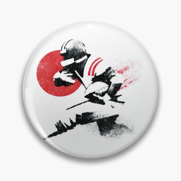 Item preview, American Football Player Charging Forward Heavy Ink Design designed and sold by EdvvinStudios.