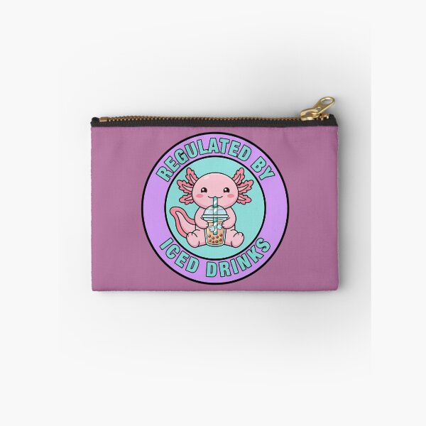 Item preview, Regulated By Iced Drinks Cute Pink Axolotl Badge designed and sold by DripCultureLab.