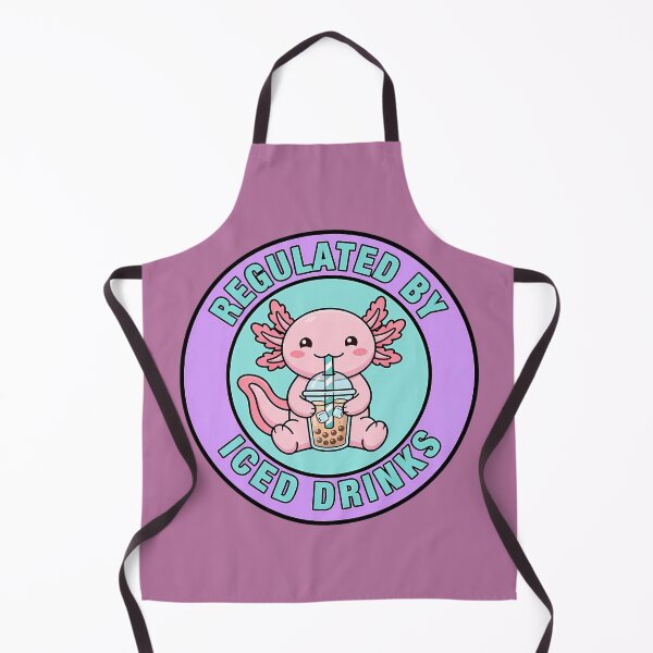 Item preview, Regulated By Iced Drinks Cute Pink Axolotl Badge designed and sold by DripCultureLab.