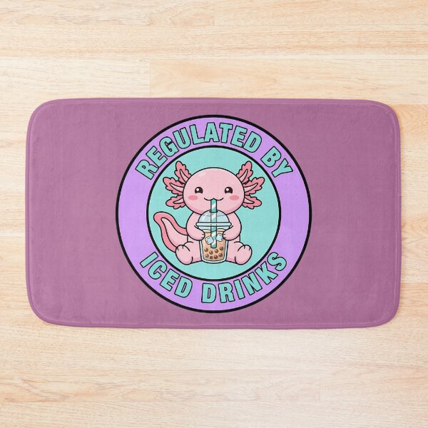 Item preview, Regulated By Iced Drinks Cute Pink Axolotl Badge designed and sold by DripCultureLab.