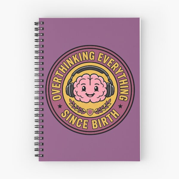 Item preview, Overthinking Everything Since Birth Brain Retro Badge designed and sold by DripCultureLab.