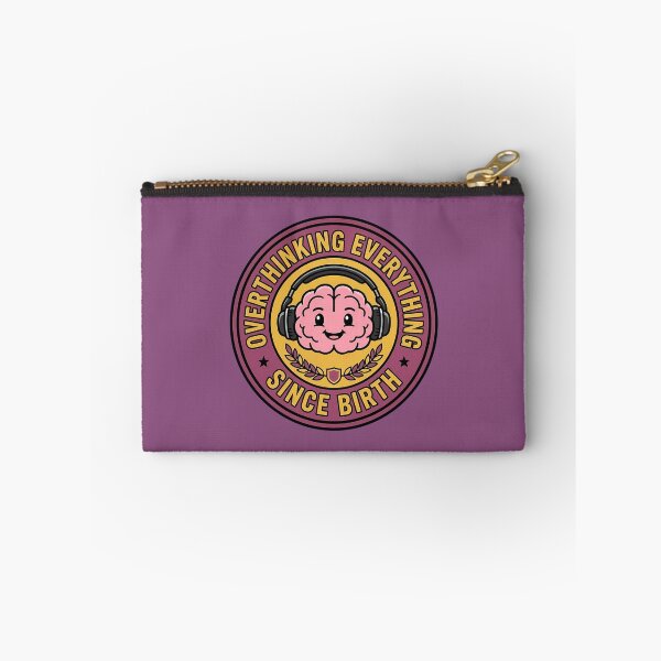 Item preview, Overthinking Everything Since Birth Brain Retro Badge designed and sold by DripCultureLab.