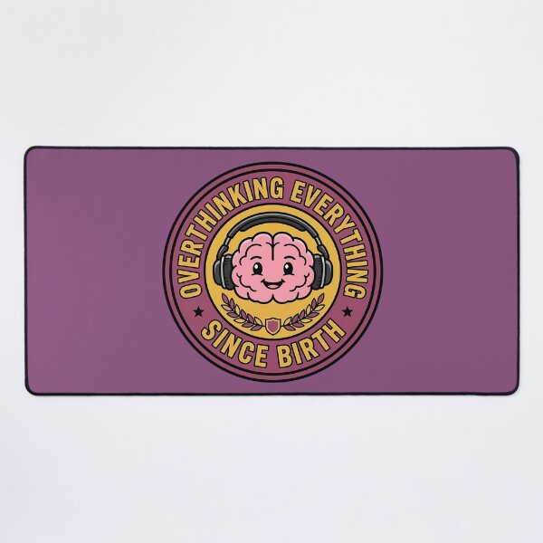 Item preview, Overthinking Everything Since Birth Brain Retro Badge designed and sold by DripCultureLab.