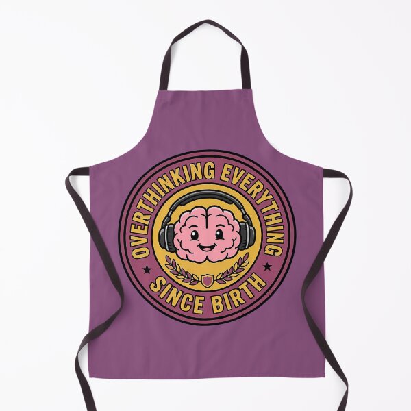 Item preview, Overthinking Everything Since Birth Brain Retro Badge designed and sold by DripCultureLab.