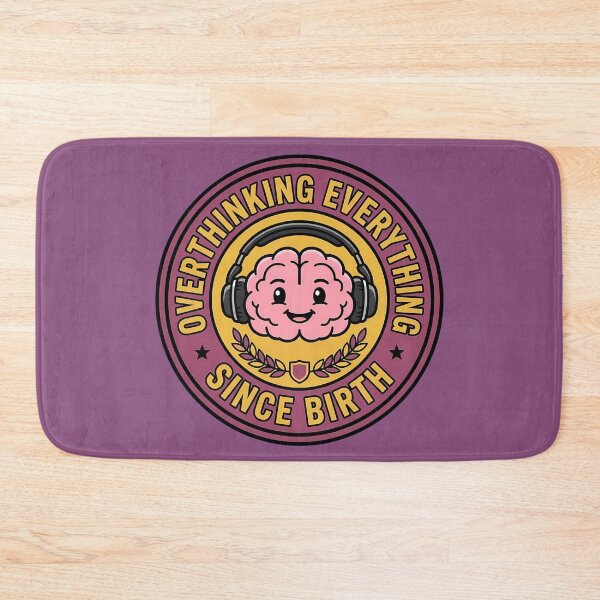 Item preview, Overthinking Everything Since Birth Brain Retro Badge designed and sold by DripCultureLab.