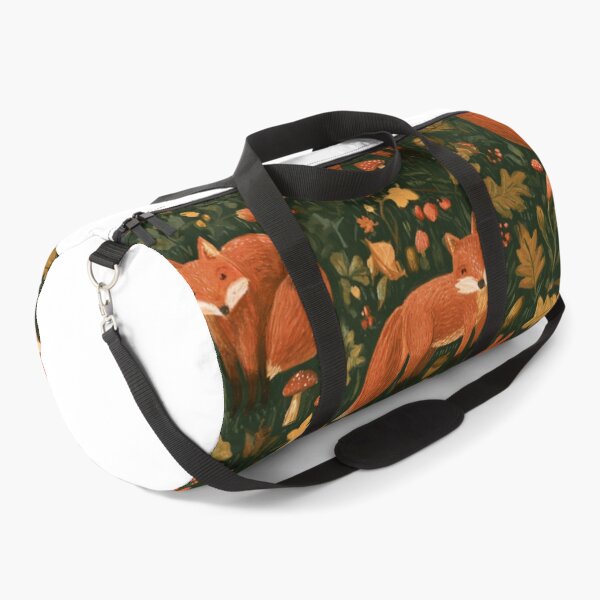 Item preview, Autumn Woodland Fox Forest Leaves Mushroom Pattern designed and sold by NicolasGlowArt.