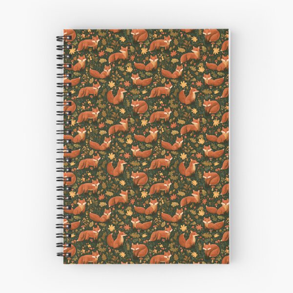 Item preview, Autumn Woodland Fox Forest Leaves Mushroom Pattern designed and sold by NicolasGlowArt.