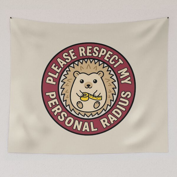 Item preview, Respect My Personal Radius Hedgehog Retro Badge designed and sold by DripCultureLab.