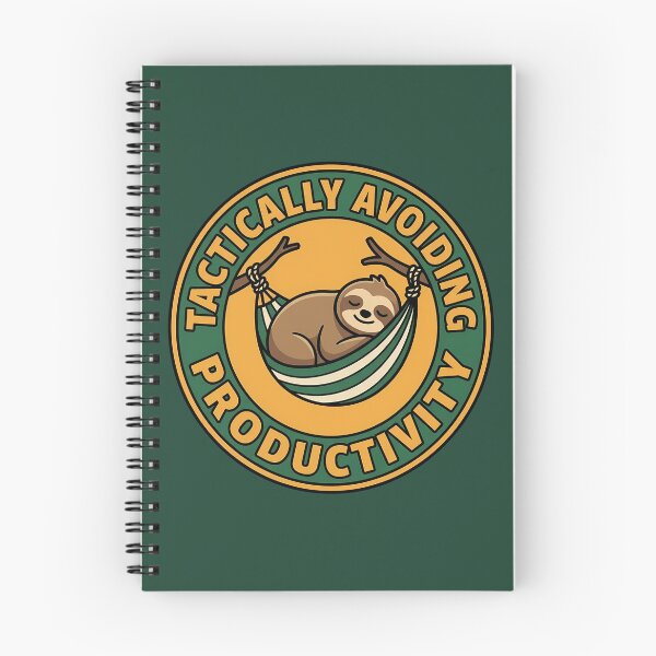 Item preview, Tactically Avoiding Productivity Sloth Retro Varsity Badge designed and sold by DripCultureLab.