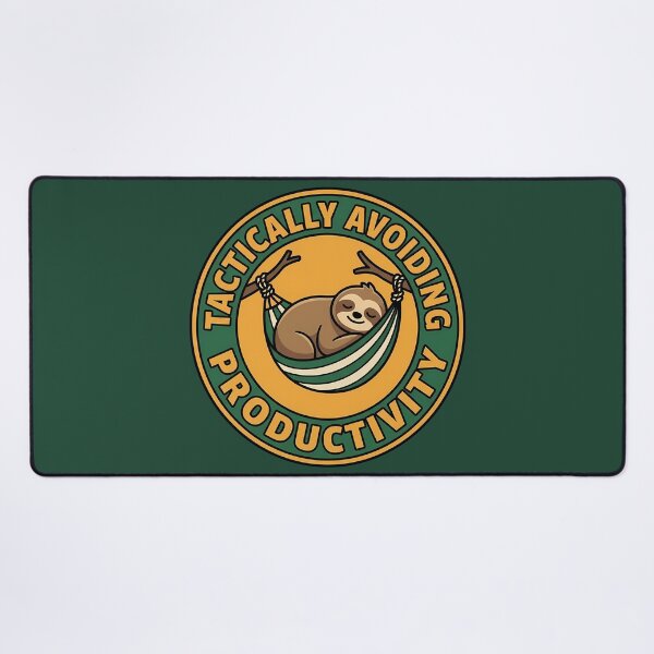 Item preview, Tactically Avoiding Productivity Sloth Retro Varsity Badge designed and sold by DripCultureLab.
