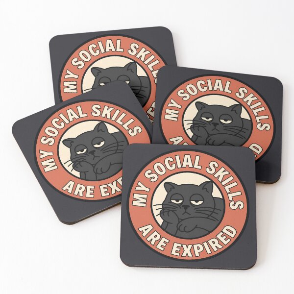 Item preview, Social Skills Are Expired Black Cat Badge designed and sold by DripCultureLab.